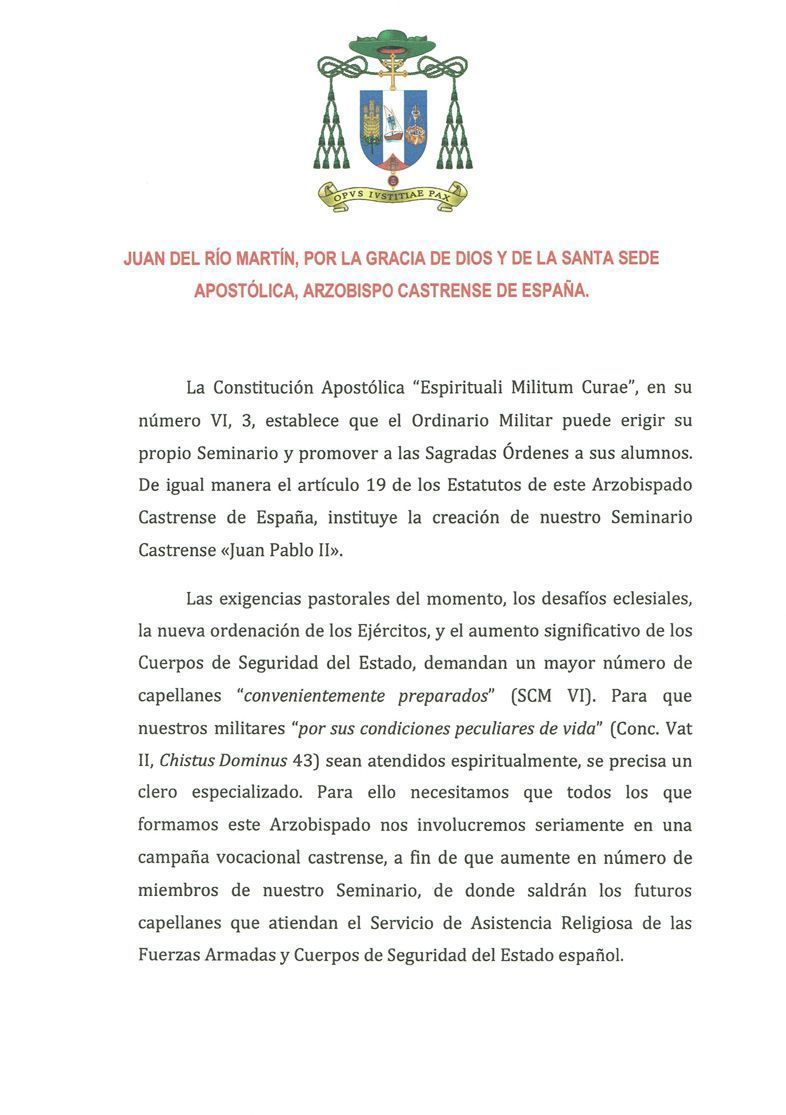 Decreto seminaio Página 1
