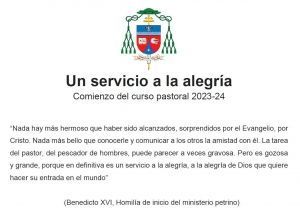 Carta del Sr. Arzobispo Castrense con motivo del comienzo del Curso Pastoral 2023-2024