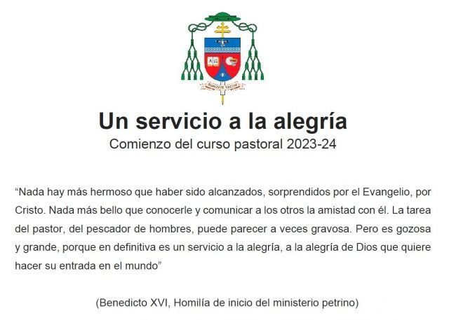 Carta del Sr. Arzobispo Castrense con motivo del comienzo del Curso Pastoral 2023-2024