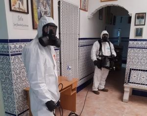 Desinfección de la Parroquia Vaticana y Castrense de San Francisco de Asís y de su Cáritas Parroquial